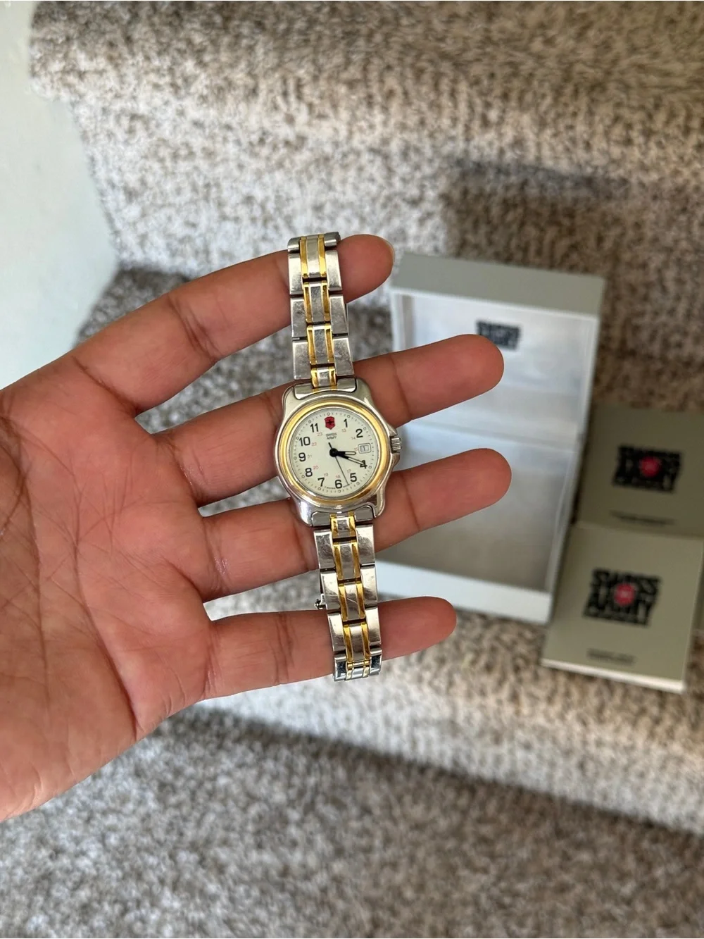 Victorinox Swiss Army Two-Tone Silver and Gold Stainless Steel Ladies Watch